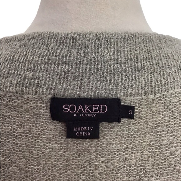 Soaked In Luxury Alpaca Blend Galia Open Front Cardigan - Picture 7 of 9